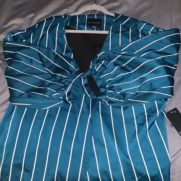 NWT Eloquii Stripe Satin Blazer - Picture 5 of 5
